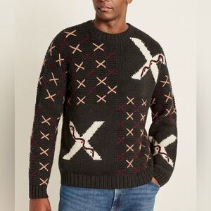 VTG HENRY GRETHEL Hand Knit Cotton Crewneck Sweater L